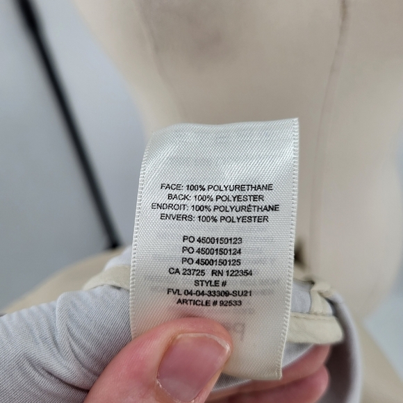 Wilfred Ganna Shirt Jacket Faux Leather Shacket Taupe Cream Button Up XL - Picture 7 of 11